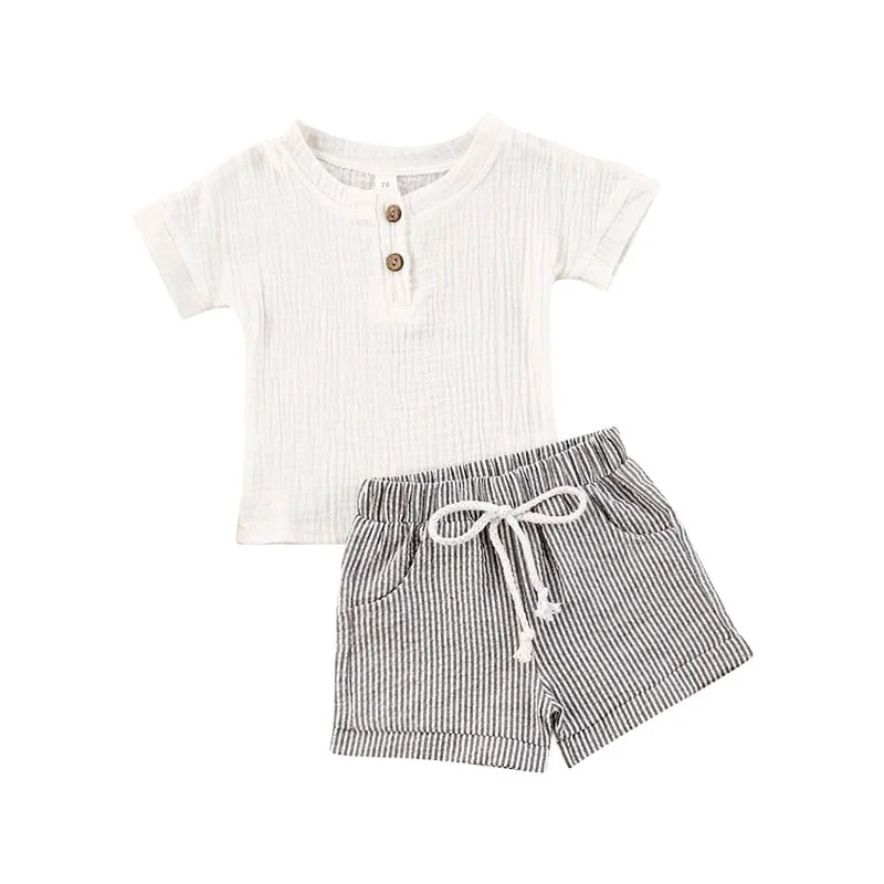 Comfortable Striped Summer Baby Set