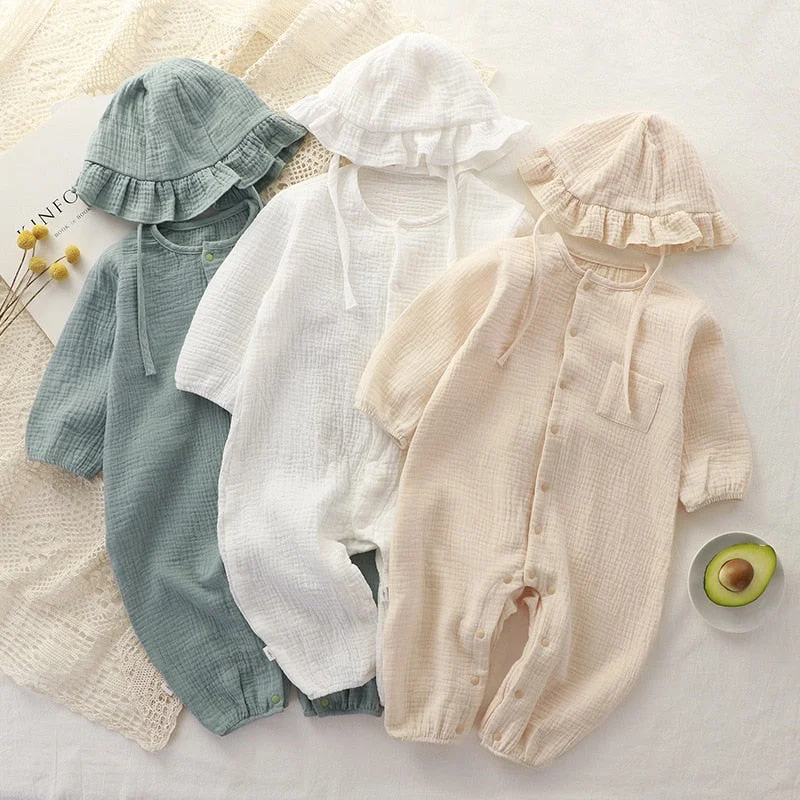 Stylish Comfortable Muslin Romper Set