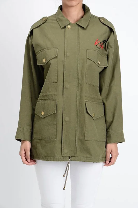 Women's Embroidered Military Jacket