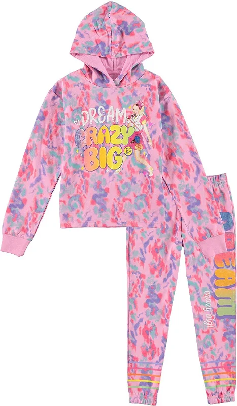 JoJo Siwa Girls Sweatshirt Hoodie and Jogger Clothing Set, Pink Sizes 4-20