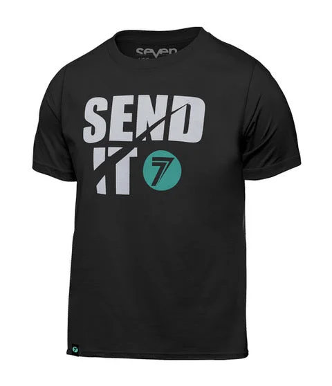 Youth Send It Tee Black/Cyan