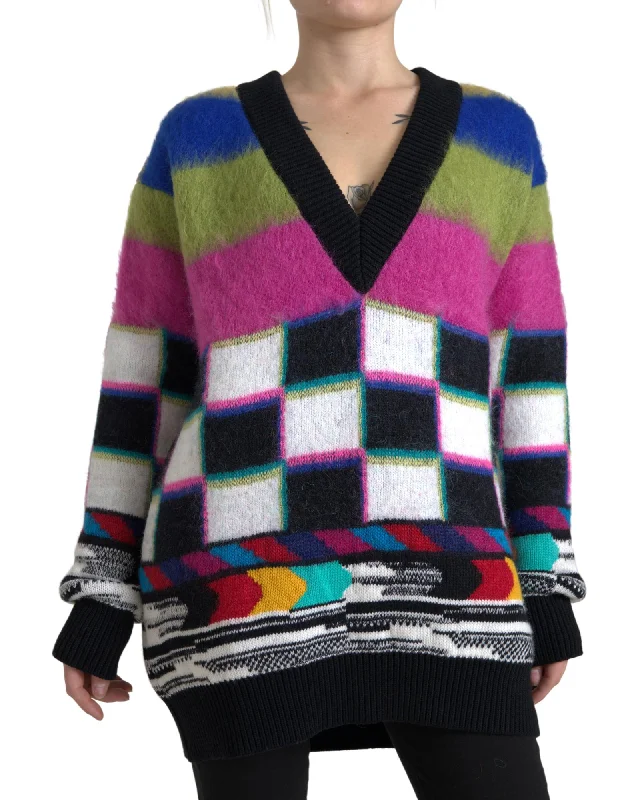 Dolce & Gabbana  Geometric Intarsia Knit Sweater - Multicolor