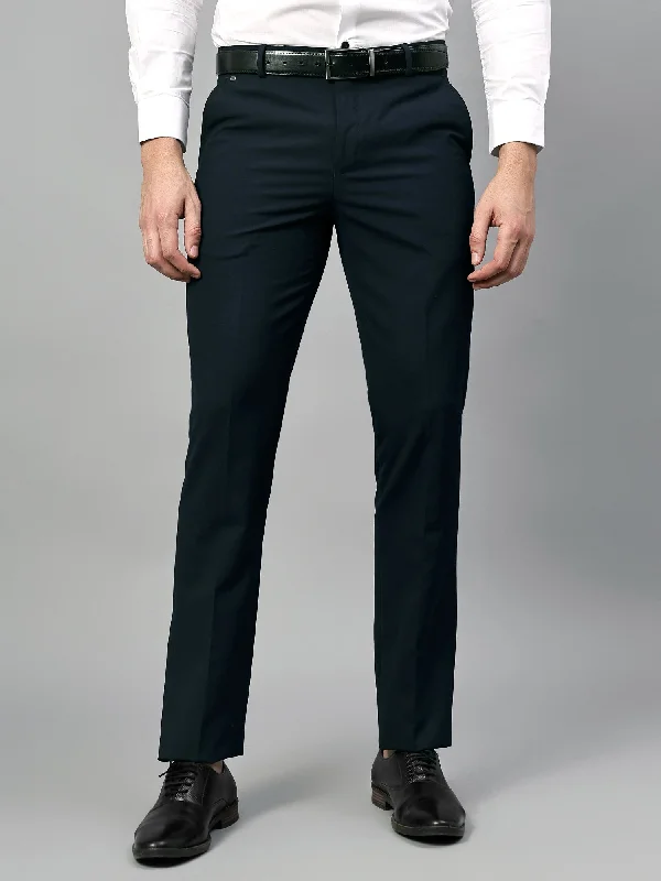 Men's Formal Flat front Navy Blue  Trousers