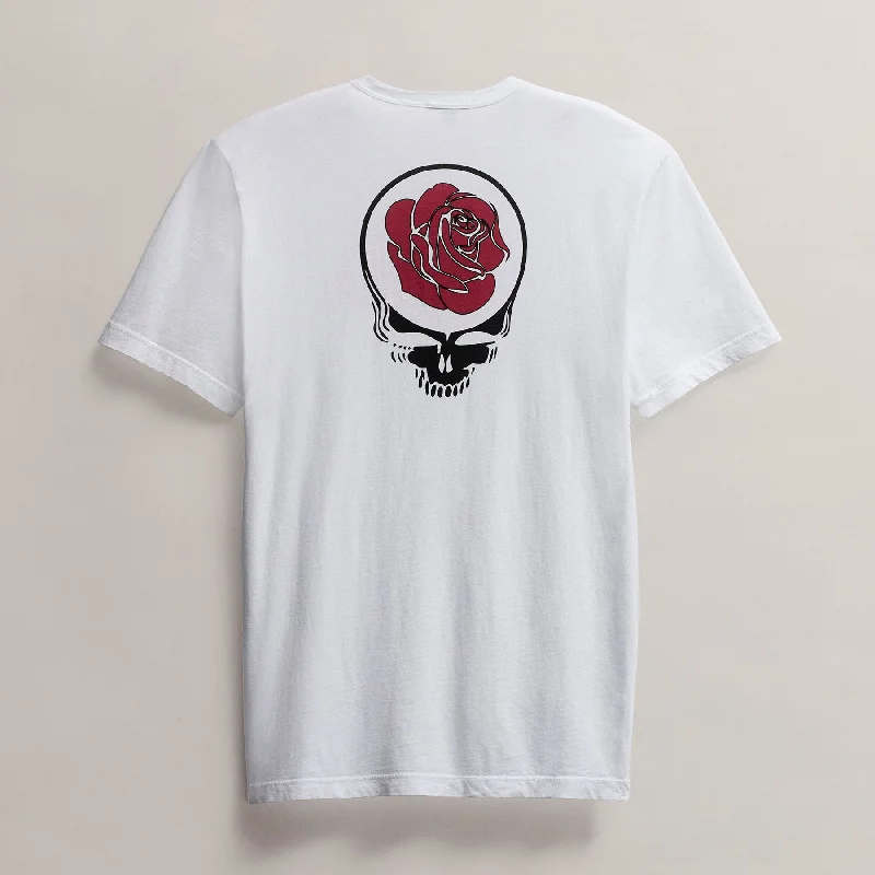 Men's Grateful Dead Rose Short Sleeve Tee - White/Red