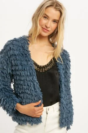 Faux Fur Open Jacket