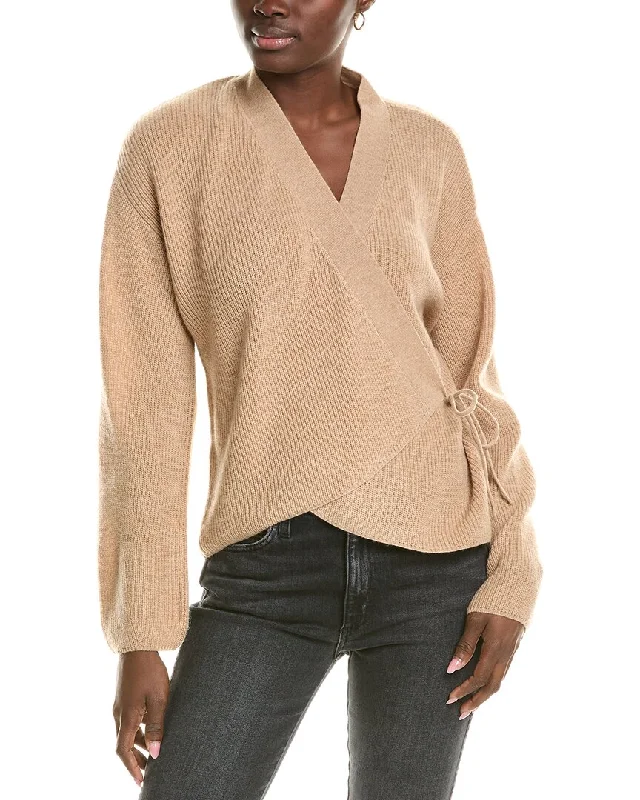 Brodie Cashmere Wool & Cashmere-Blend Ribbed Wrap Cardigan