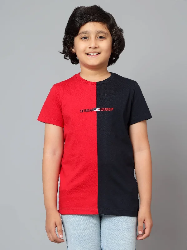 Boys Casual Navy Blue Half Sleeve  T-Shirt