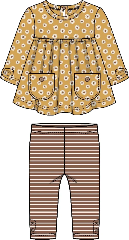 2 Piece Girls Daisy Top & Leggings