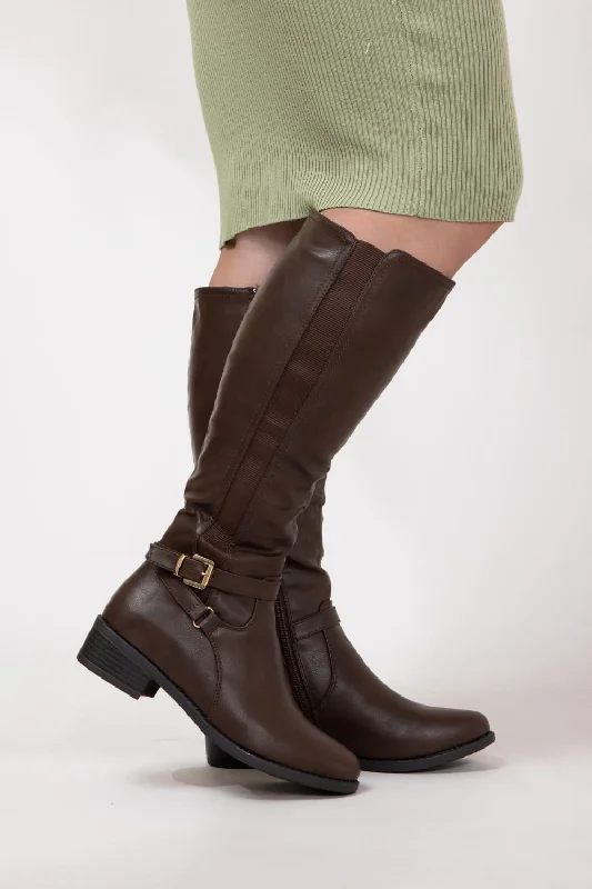 Top Moda Alana Tall Boots for Women in Brown | ALANA-8 BROWN