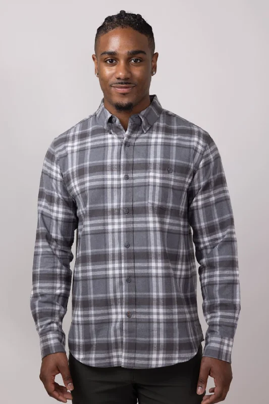 Weatherproof Vintage Brushed Flannel Shirt for Men in Sleet | F2485572GK-SLEET