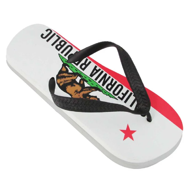 Ladies California Republic Flag Flip Flop Sandals