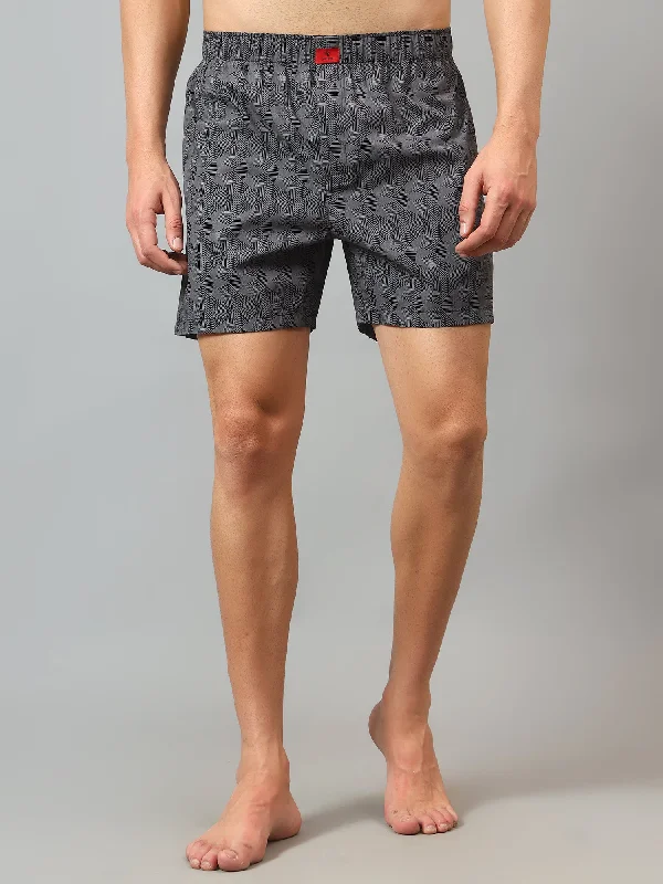 Men's Grey Printed Boxer