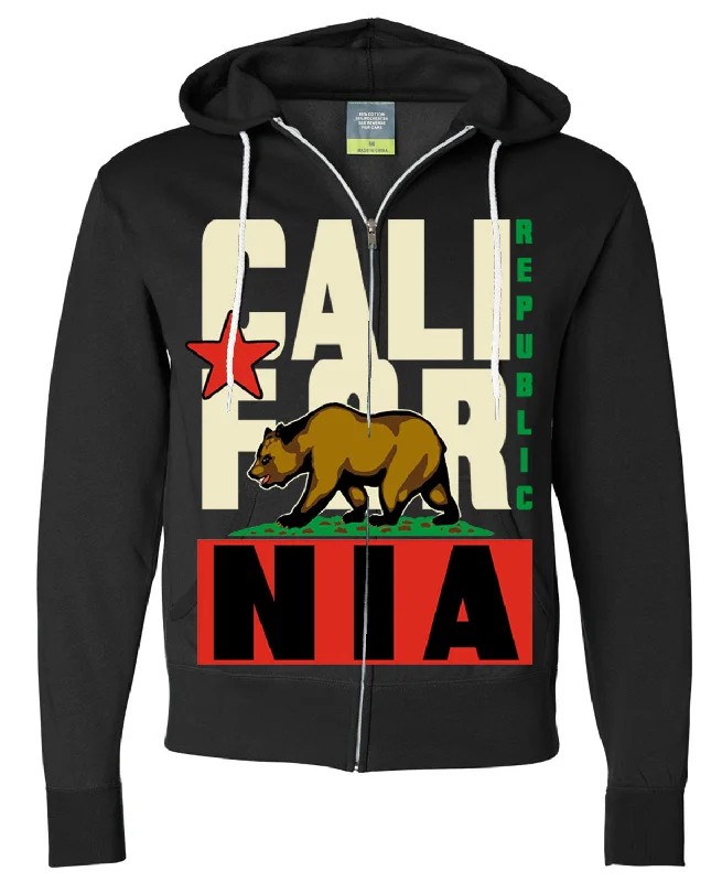 California Flag Original Retro Text Zip-up Hoodie Asst Colors