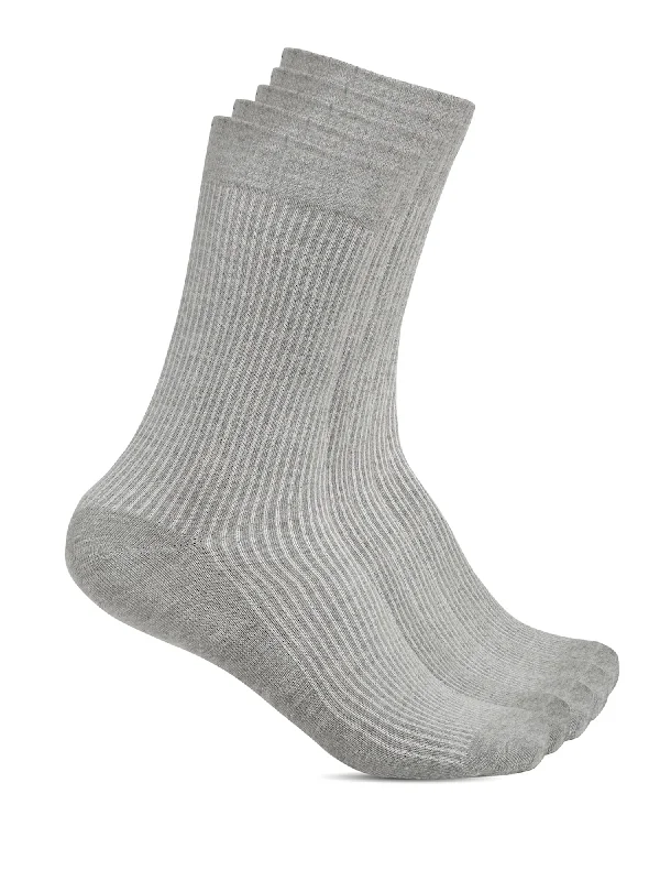 Men's Grey Melange Basic Crew length Socks -Pack of 5