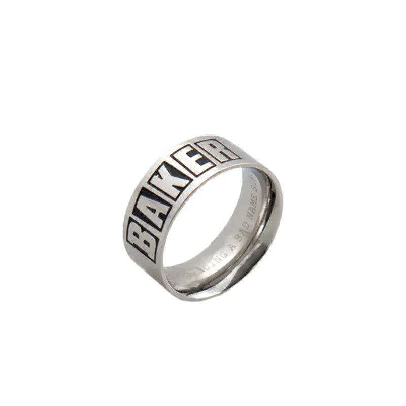 Baker Brand Logo Ring - Silver