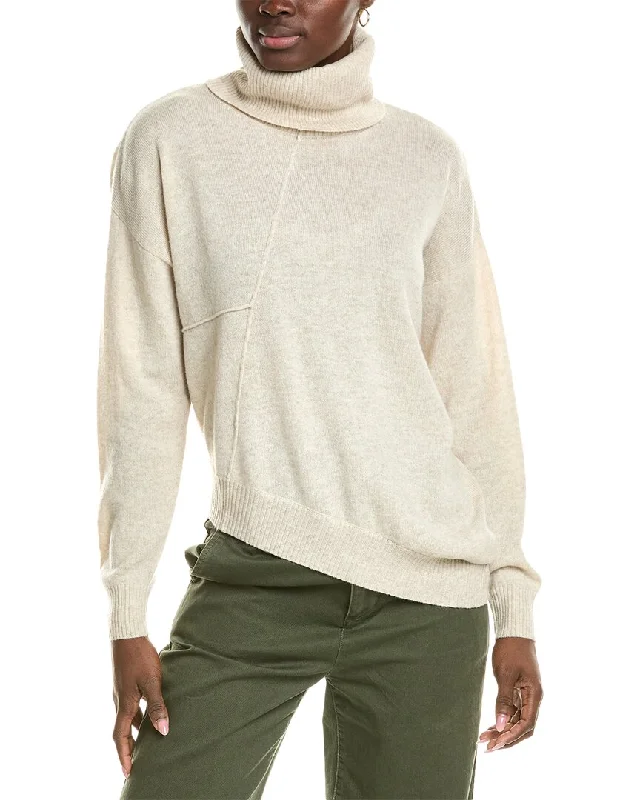 Brodie Cashmere Wool & Cashmere-Blend Asymmetrical Mock Neck Jumper