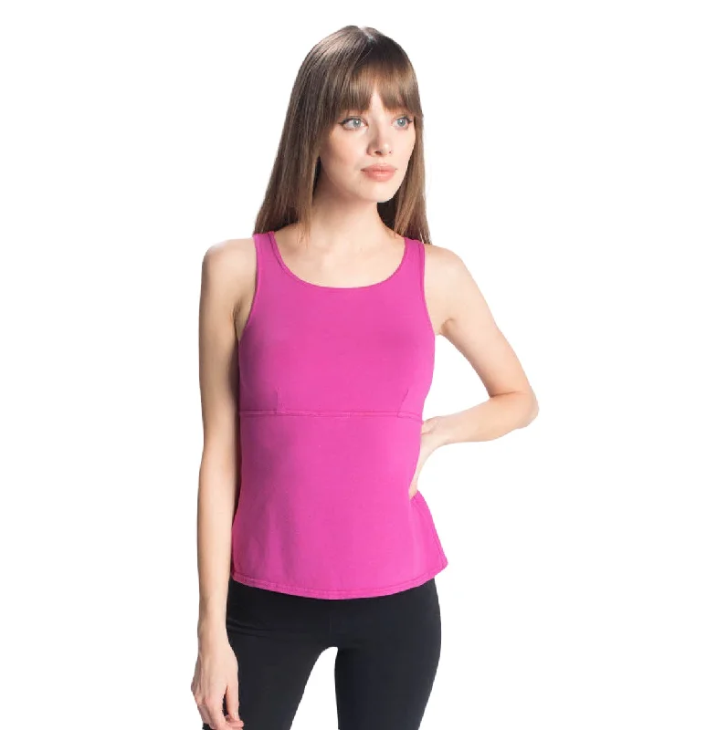 Wisdom Sleeveless Yoga Top - Fuchsia Pink