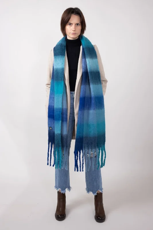 Plaid Scarf for Women in Blue | WCL420083BLUE