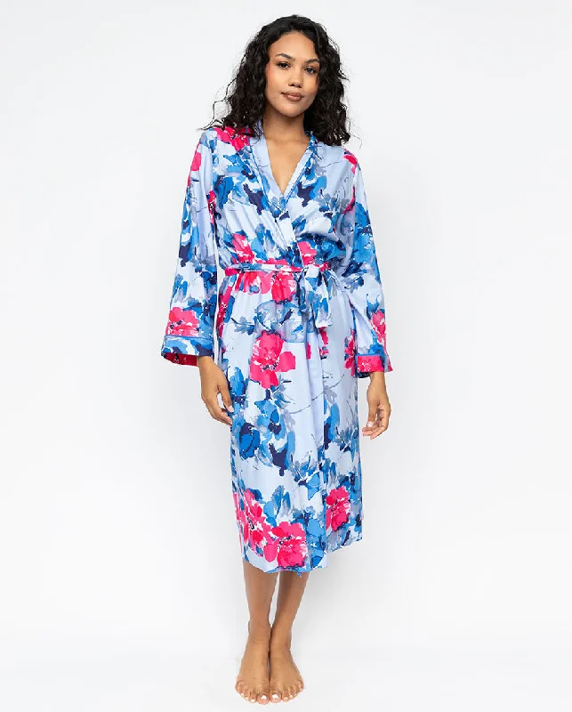 Lyla Womens Floral Print Long Dressing Gown