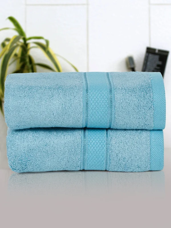 Unisex Turquoise Basic Terry Hand Towel -Pack of Two