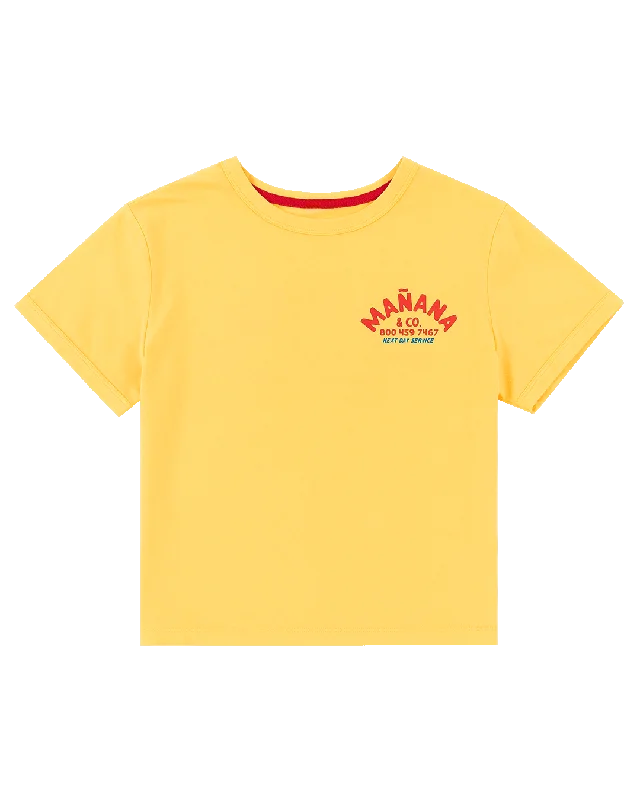 Cropped Shop Tee - Washed Yellow