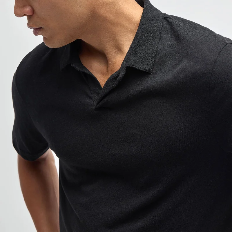 Cotton Jersey Polo - Black