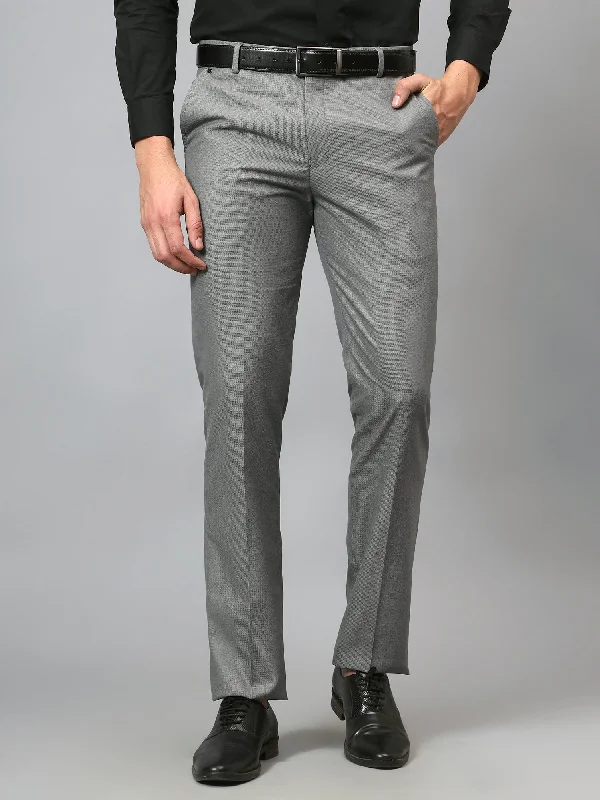 Men's Formal Flat front Grey  Trousers