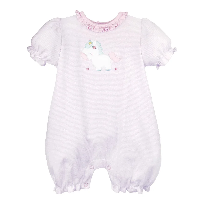 Girls S/S Unicorn Romper