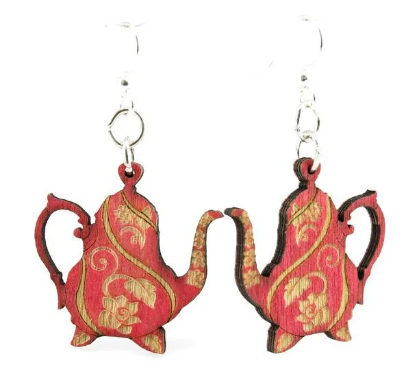 Teapot Wood Earrings