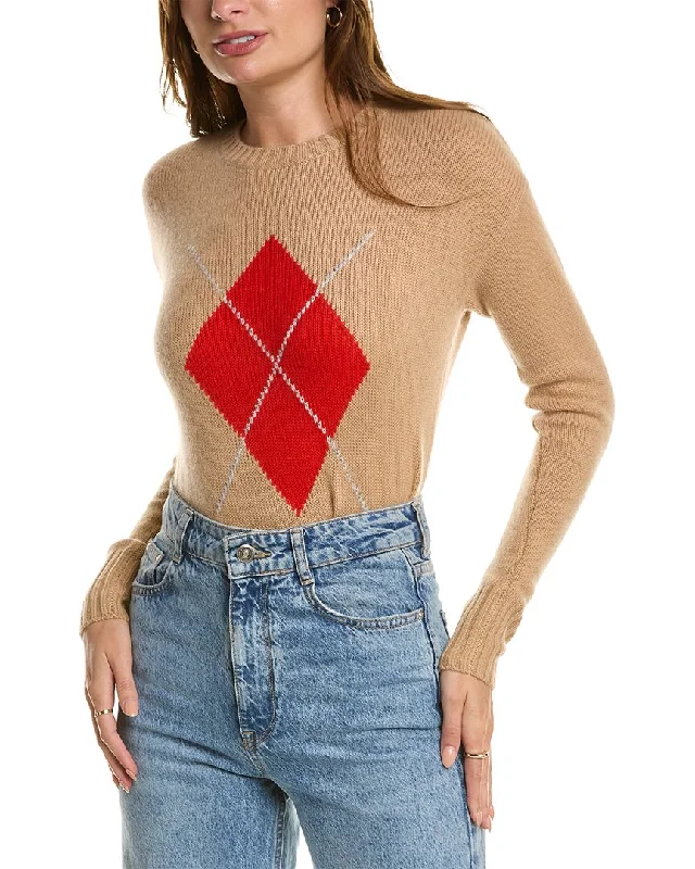 Kier+J Crewneck Argyle Cashmere Sweater