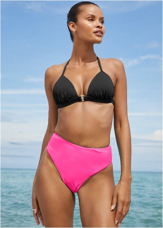 Tahiti High Rise Moderate Bottom - Hot Pink