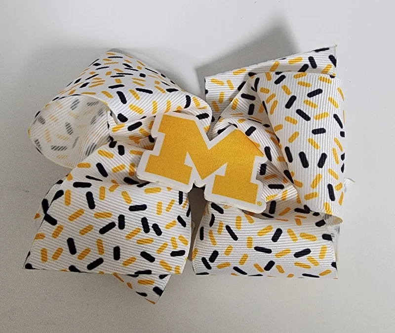 King Univ Of Michigan Confetti Bow