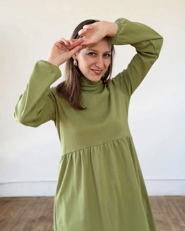 HELENE doubleknit dress in Grass Green