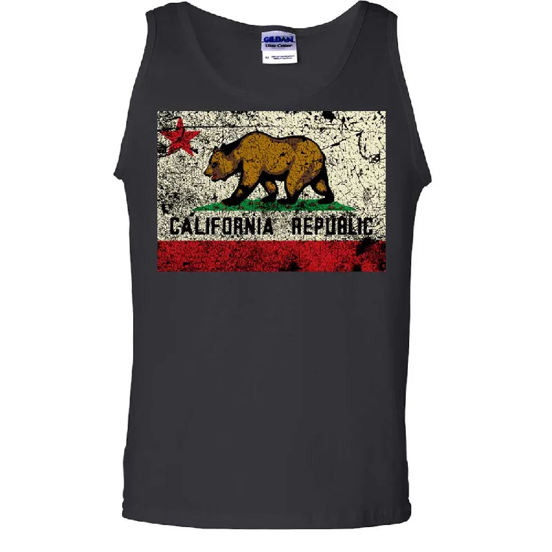 California State Flag Distressed Asst Colors Tank Top