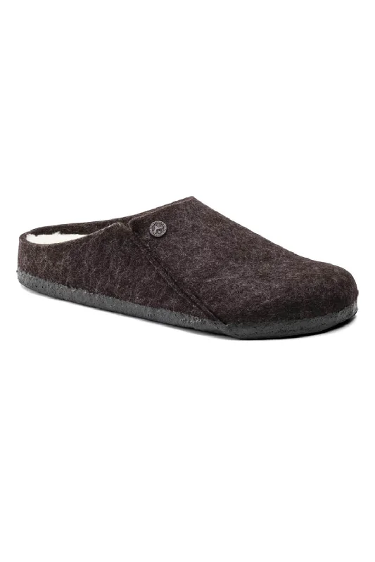 Birkenstock Zermatt Wool Felt Shearling Slippers for Men in Mocha | 1016570