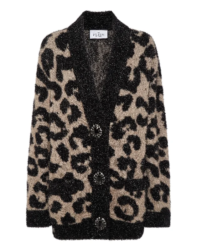 Lurex Cardigan Leopard