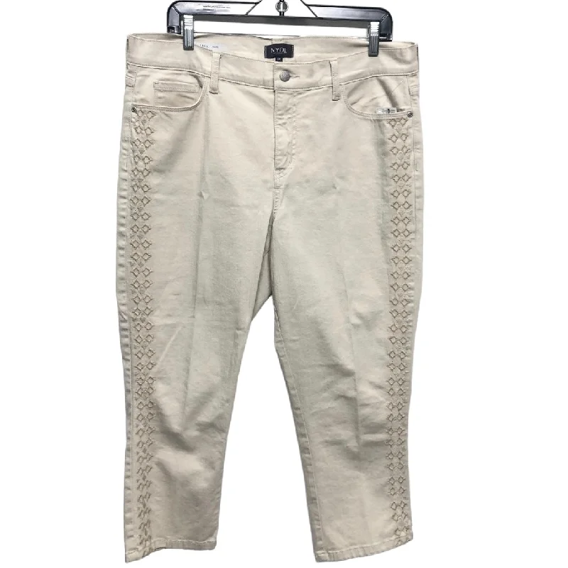 Beige Jeans Cropped Not Your Daughters Jeans, Size 14