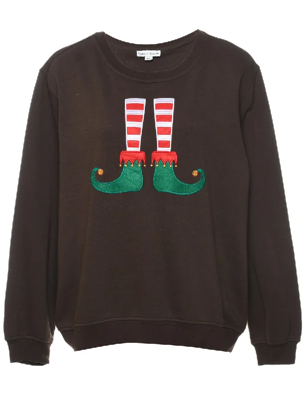 Embroidered Christmas Sweatshirt - XL