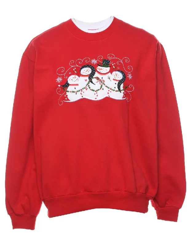 Snowman Christmas Sweatshirt - M