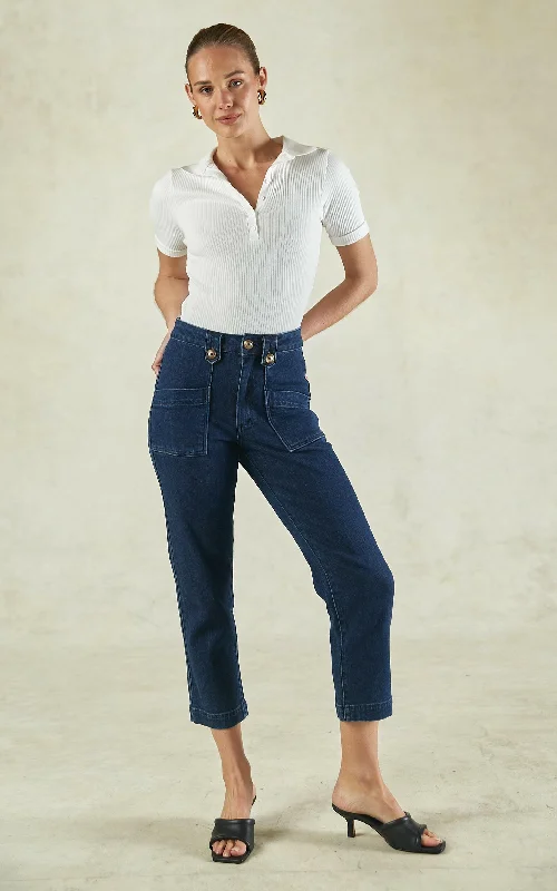 Stella Stretch High Waisted Indigo Trousers