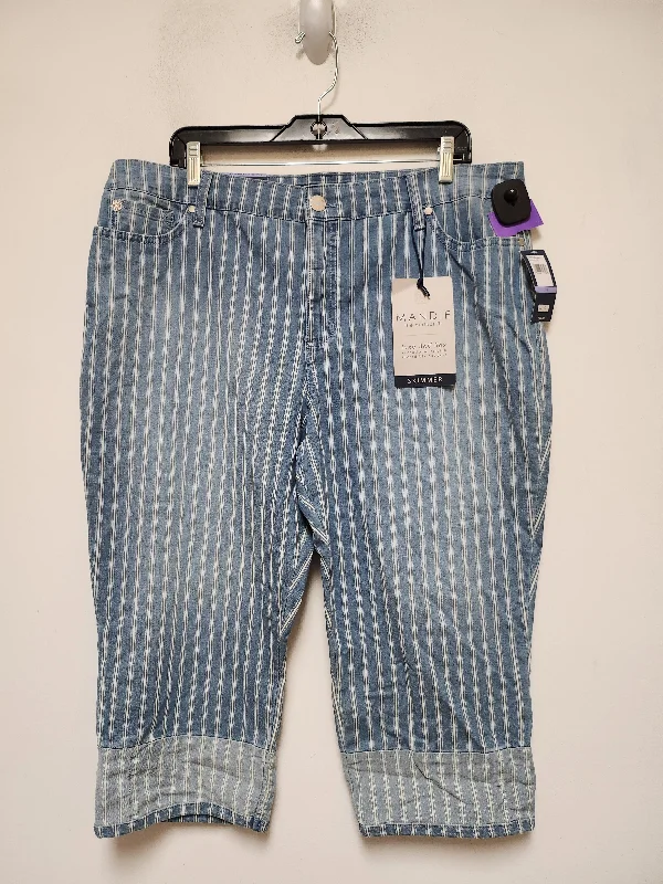 Striped Pattern Jeans Cropped Bandolino, Size 18