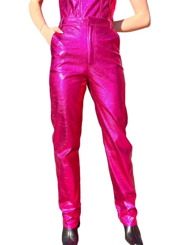 I'm The Moment Vegan Pants In Fuchsia