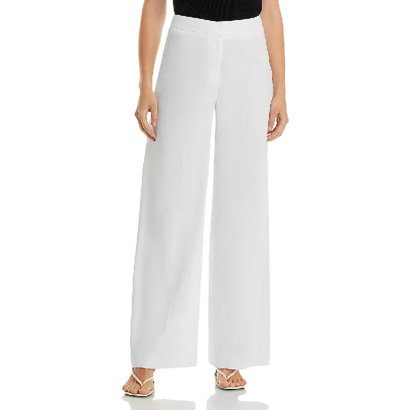 Kobi Halperin Womens Maureen Linen Blend High Waist Wide Leg Pants