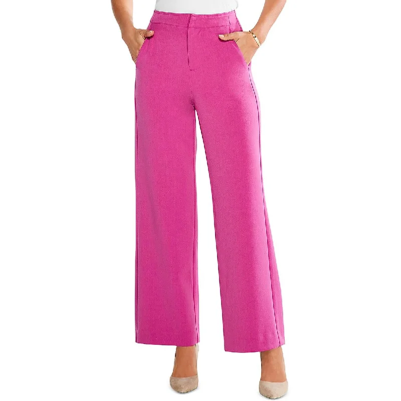 Nic + Zoe Womens Flat Front Solid Wide Leg Pants